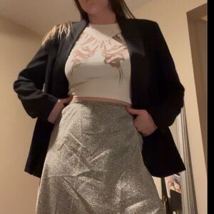 Black blazer with satiny collar